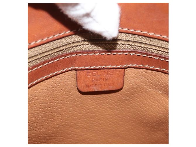 Céline Borsa CELINE Macadam in tela e pelle PVC marrone oro Auth 181540 D'oro - vista 18