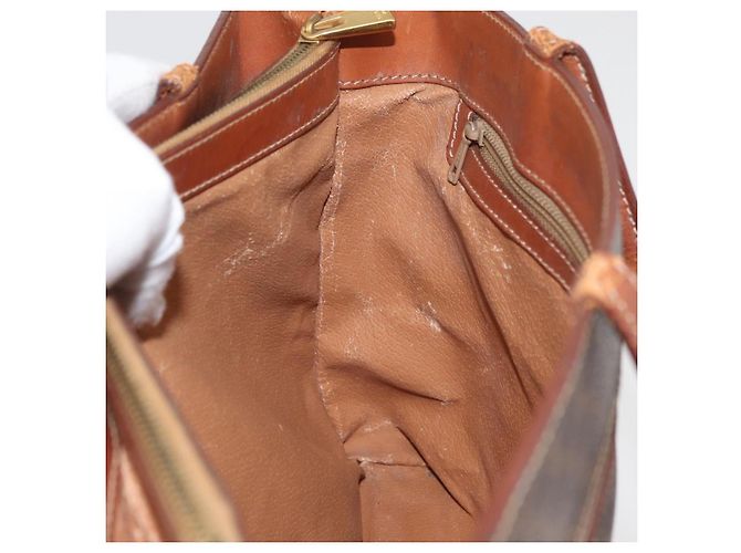Céline Borsa CELINE Macadam in tela e pelle PVC marrone oro Auth 181540 D'oro - vista 20