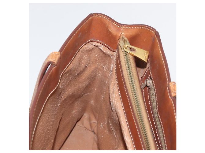 Céline Borsa CELINE Macadam in tela e pelle PVC marrone oro Auth 181540 D'oro - vista 22