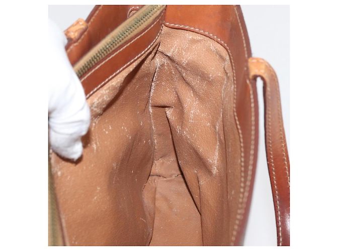 Céline Borsa CELINE Macadam in tela e pelle PVC marrone oro Auth 181540 D'oro - vista 23