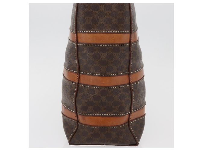 Céline Borsa CELINE Macadam in tela e pelle PVC marrone oro Auth 181540 D'oro - vista 4