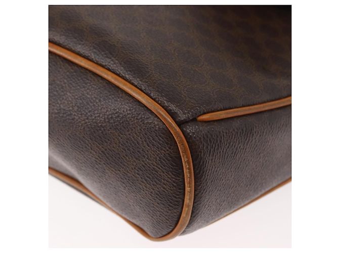 Céline Borsa a Spalla CELINE Macadam Canvas PVC Pelle Marrone Oro Auth 179841 D'oro - vista 14