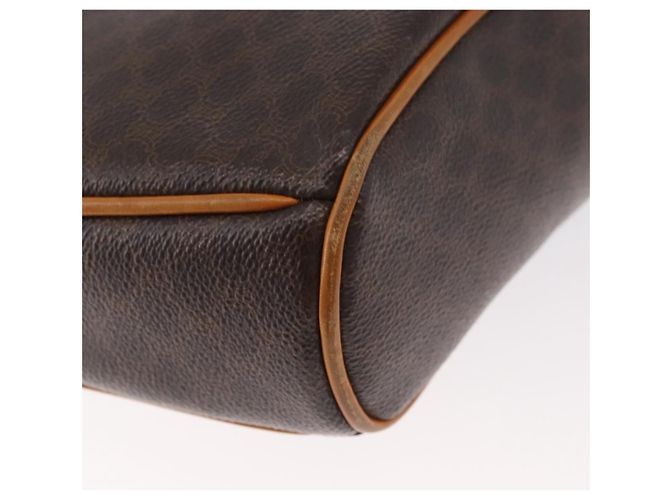 Céline Borsa a Spalla CELINE Macadam Canvas PVC Pelle Marrone Oro Auth 179841 D'oro - vista 15