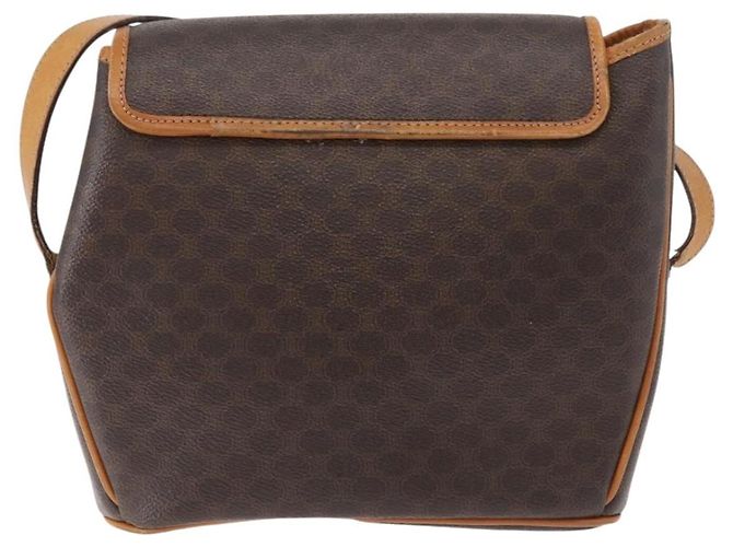 Céline Borsa a Spalla CELINE Macadam Canvas PVC Pelle Marrone Oro Auth 179841 D'oro - vista 2