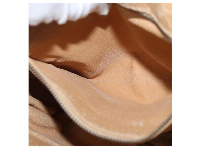 Céline Borsa a Spalla CELINE Macadam Canvas PVC Pelle Marrone Oro Auth 179841 D'oro - vista 22