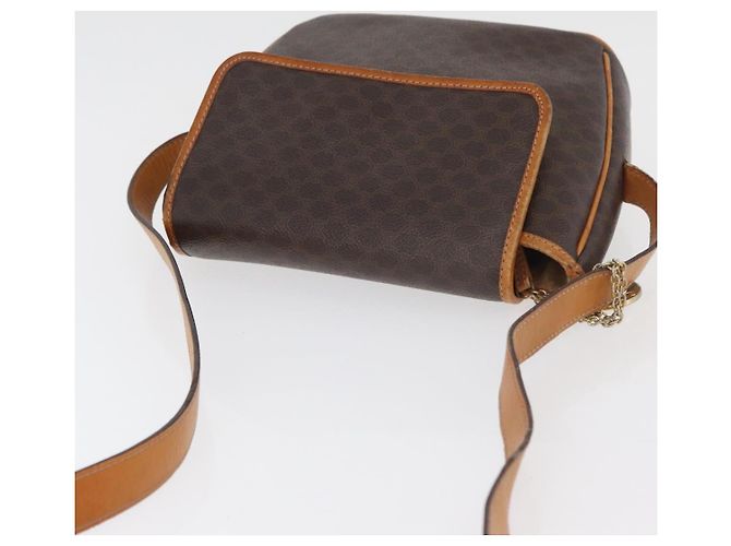 Céline Borsa a Spalla CELINE Macadam Canvas PVC Pelle Marrone Oro Auth 179841 D'oro - vista 6