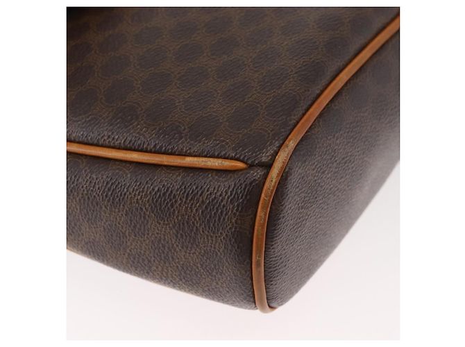 Céline Borsa a Spalla CELINE Macadam Canvas PVC Pelle Marrone Oro Auth 179841 D'oro - vista 9