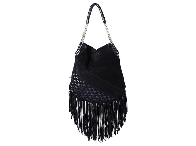 Jimmy Choo Tatum Hobo Bag aus Leder und Wildleder mit Fransen - Ansicht 2