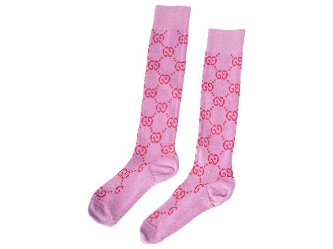 Gucci Lurex Stricksocken-Set mit GG-Monogramm Pink - Ansicht 6