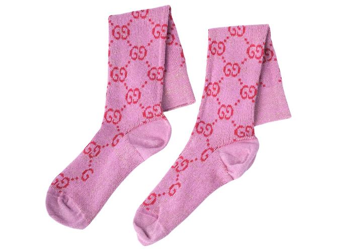 Gucci Lurex Stricksocken-Set mit GG-Monogramm Pink - Ansicht 7