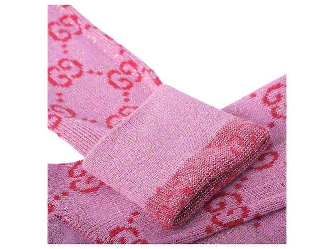Gucci Lurex Stricksocken-Set mit GG-Monogramm Pink - Ansicht 8