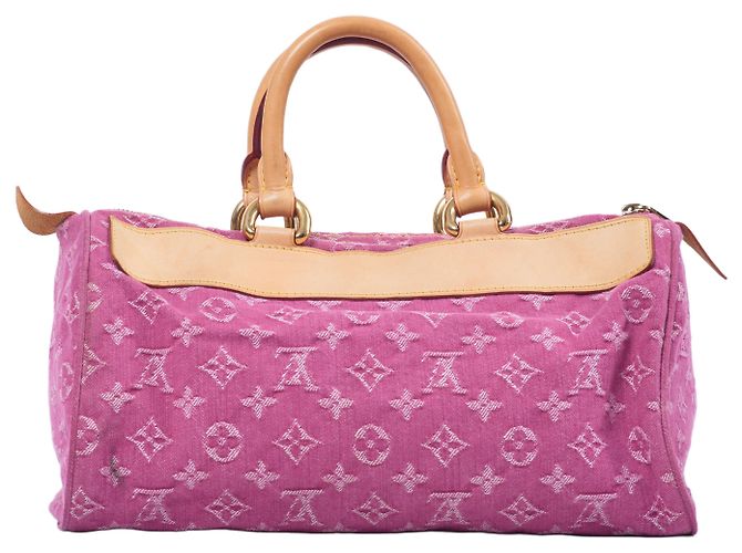 Borsa Louis Vuitton Neo Speedy Pink Monogram Denim Fuschia - vista 3