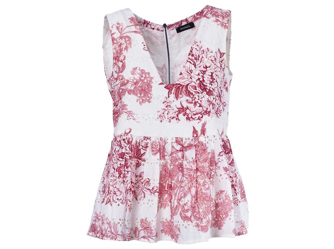 Max Mara Abito in cotone con eyelet floreale Max & Co Bianco - vista 4