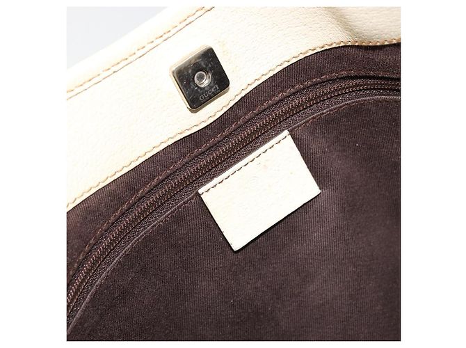 Borsa Tote GUCCI GG Canvas Beige Argento 113015 Auth 179900 - vista 10