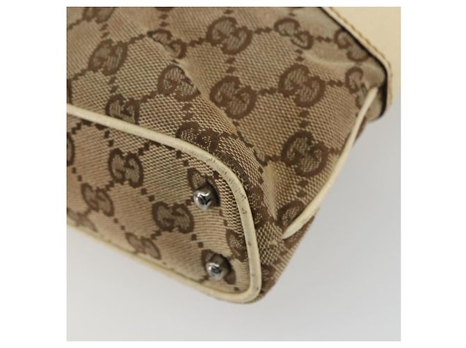 Borsa Tote GUCCI GG Canvas Beige Argento 113015 Auth 179900 - vista 14