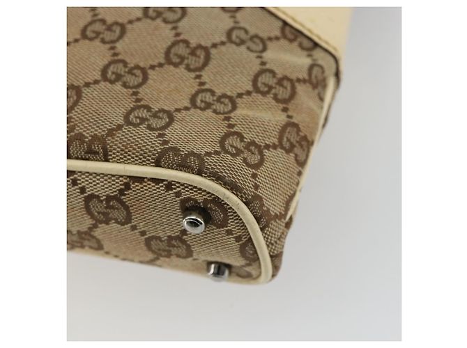 Borsa Tote GUCCI GG Canvas Beige Argento 113015 Auth 179900 - vista 16