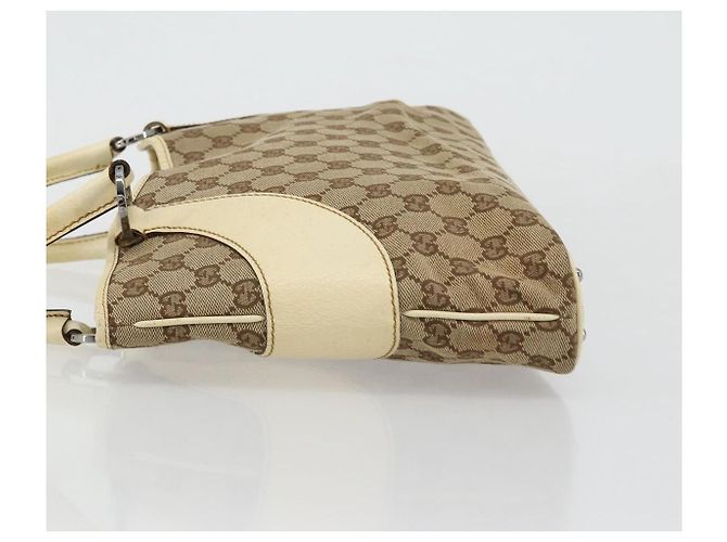 Borsa Tote GUCCI GG Canvas Beige Argento 113015 Auth 179900 - vista 4