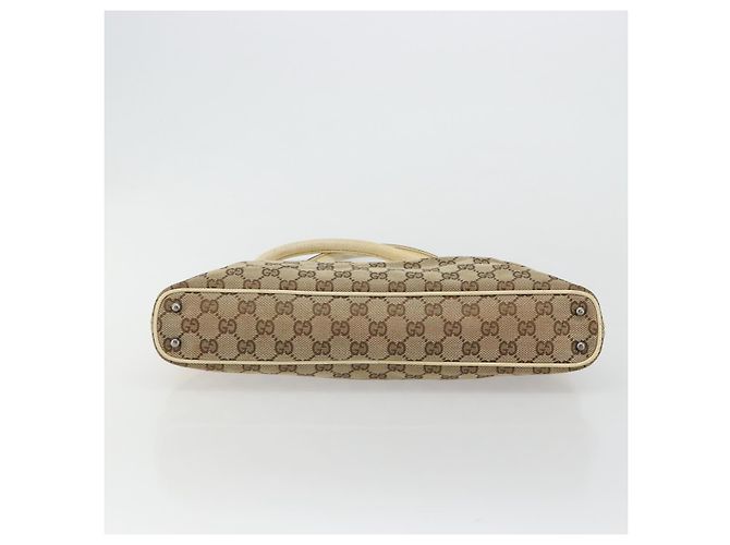 Borsa Tote GUCCI GG Canvas Beige Argento 113015 Auth 179900 - vista 5