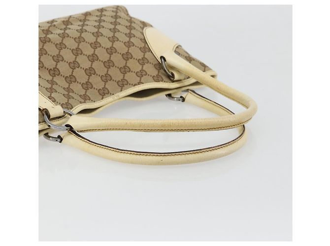 Borsa Tote GUCCI GG Canvas Beige Argento 113015 Auth 179900 - vista 7
