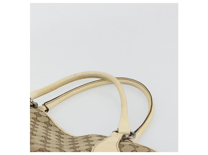 Borsa Tote GUCCI GG Canvas Beige Argento 113015 Auth 179900 - vista 8