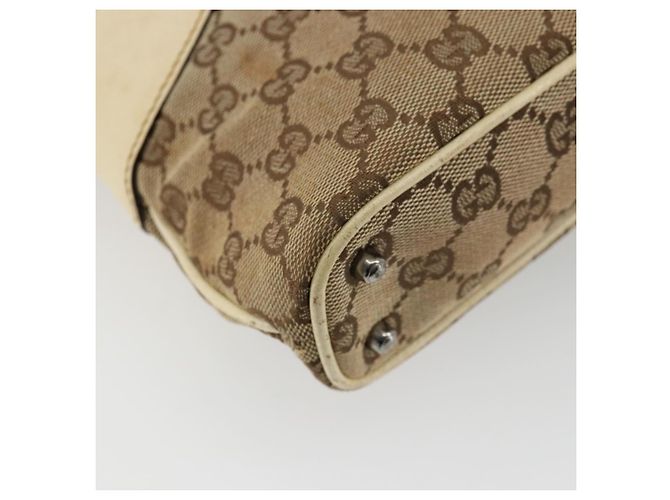 Borsa Tote GUCCI GG Canvas Beige Argento 113015 Auth 179900 - vista 9