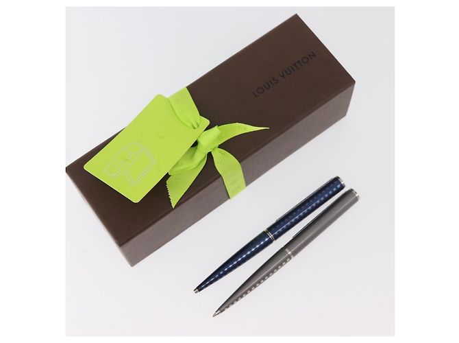 LOUIS VUITTON Jet Rack Set Pen metal Blue Gray LV Auth 140730 Marrone - vista 29
