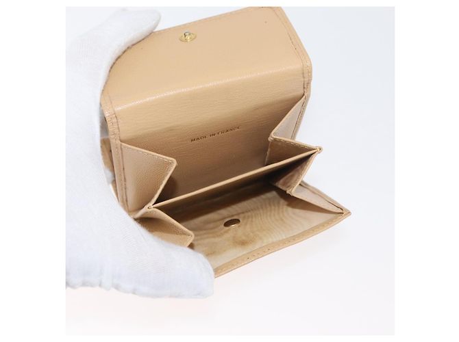 Cartera Trifold CHANEL de cuero Beige Gold CC Auth BA12653 Dorado - vista 10