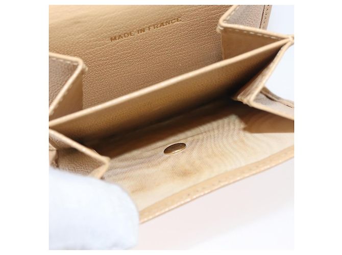 Cartera Trifold CHANEL de cuero Beige Gold CC Auth BA12653 Dorado - vista 11