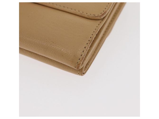 Cartera Trifold CHANEL de cuero Beige Gold CC Auth BA12653 Dorado - vista 14