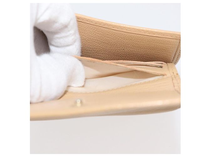 Cartera Trifold CHANEL de cuero Beige Gold CC Auth BA12653 Dorado - vista 18