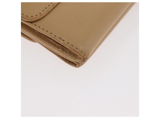 Cartera Trifold CHANEL de cuero Beige Gold CC Auth BA12653 Dorado - vista 7