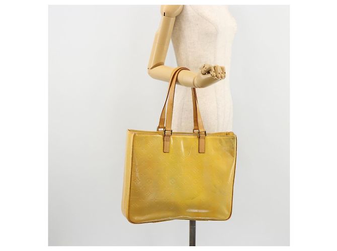 LOUIS VUITTON Borsa Tote Monogram Vernis Columbus Gris M91028 LV Auth BA12704 Grigio - vista 25