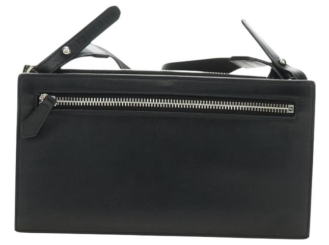 Borsa a Spalla FENDI Bugs Monster in Pelle Nera e Argento Auth ka4417M Nero - vista 2
