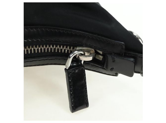 Borsa a tracolla PRADA Nylon Nero Argento Auth 179432SAV - vista 21