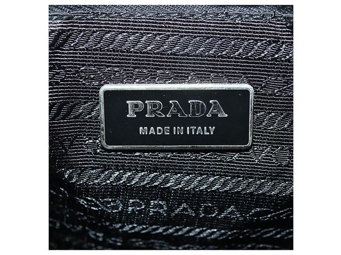 Borsa a tracolla PRADA Nylon Nero Argento Auth 179432SAV - vista 22