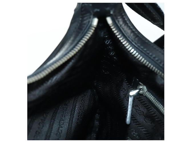 Borsa a tracolla PRADA Nylon Nero Argento Auth 179432SAV - vista 23