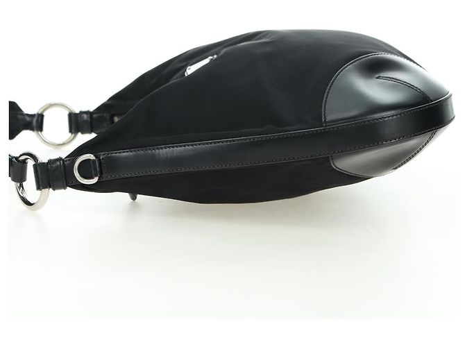 Borsa a tracolla PRADA Nylon Nero Argento Auth 179432SAV - vista 3