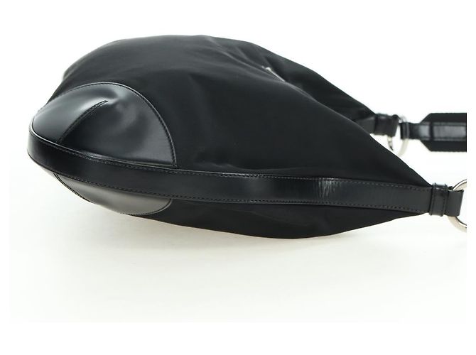 Borsa a tracolla PRADA Nylon Nero Argento Auth 179432SAV - vista 4