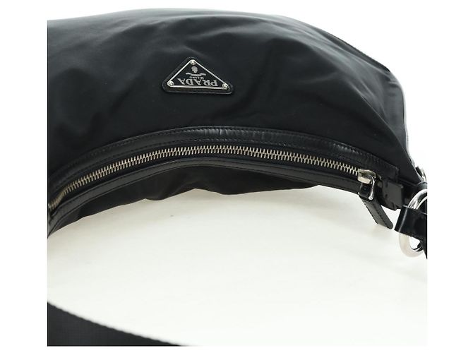 Borsa a tracolla PRADA Nylon Nero Argento Auth 179432SAV - vista 6
