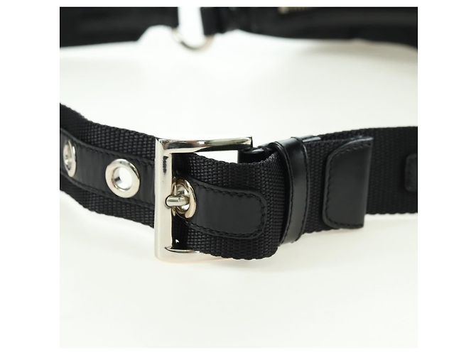 Borsa a tracolla PRADA Nylon Nero Argento Auth 179432SAV - vista 8