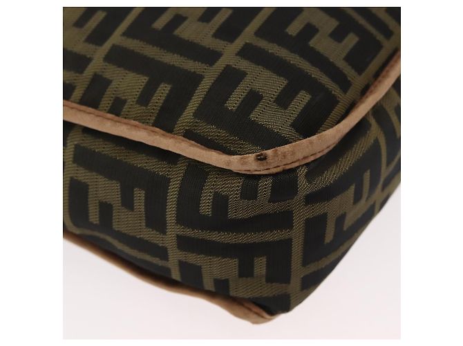 Borsa a Spalla FENDI Zucca Canvas Nero Marrone Auth 180611 - vista 14