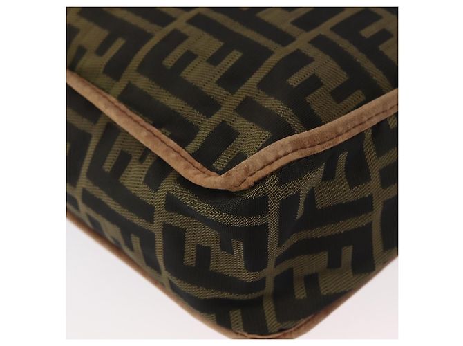 Borsa a Spalla FENDI Zucca Canvas Nero Marrone Auth 180611 - vista 15