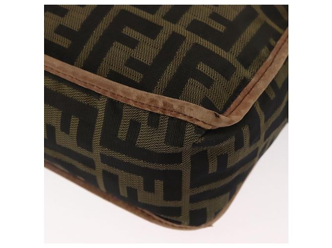 Borsa a Spalla FENDI Zucca Canvas Nero Marrone Auth 180611 - vista 16
