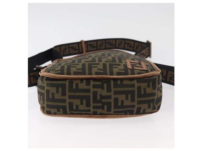 Borsa a Spalla FENDI Zucca Canvas Nero Marrone Auth 180611 - vista 5