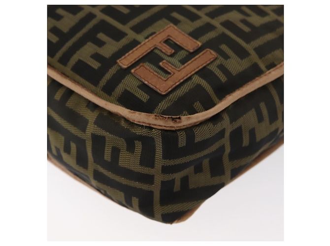 Borsa a Spalla FENDI Zucca Canvas Nero Marrone Auth 180611 - vista 9