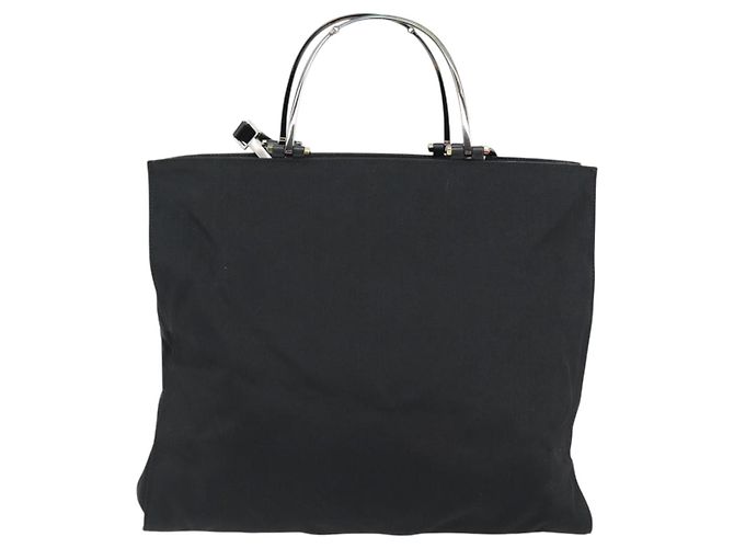 Borsa GUCCI Nylon 2way Nero Argento 002 1028 3754 Auth 181176 - vista 13