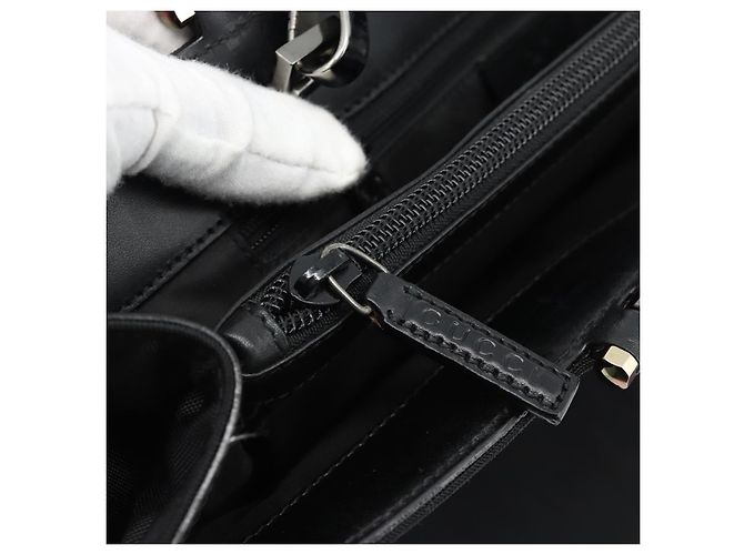 Borsa GUCCI Nylon 2way Nero Argento 002 1028 3754 Auth 181176 - vista 21