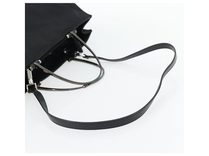 Borsa GUCCI Nylon 2way Nero Argento 002 1028 3754 Auth 181176 - vista 9