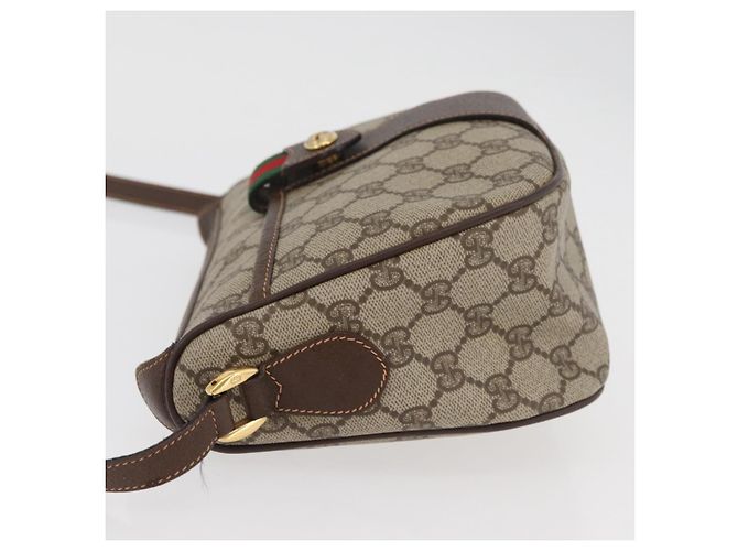 Borsa GUCCI GG Supreme Web Sherry Line PVC Beige Oro 89 02 032 Auth BA12881 D'oro - vista 4
