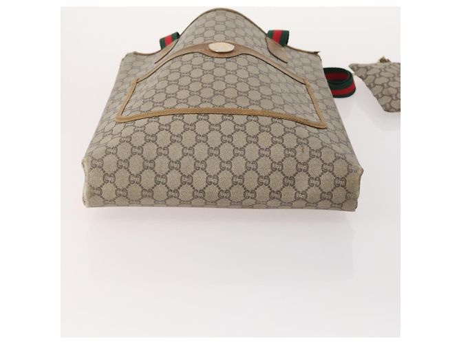 Borsa GUCCI GG Supreme GG Plus Web Sherry Line in PVC 4 Set Beige Avorio Auth 178836 Crudo - vista 13